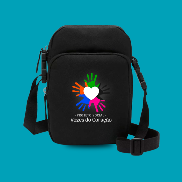 Bolsa transversal preta - Vozes do Coração